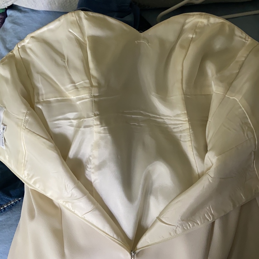 90s Vintage White Formal Strapless Dress Size 6 - Picture 5 of 14